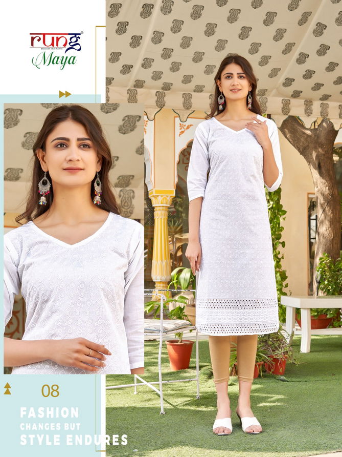 Maya By Rung Heavy Chiken Cotton Kurtis Wholesale Market In Surat